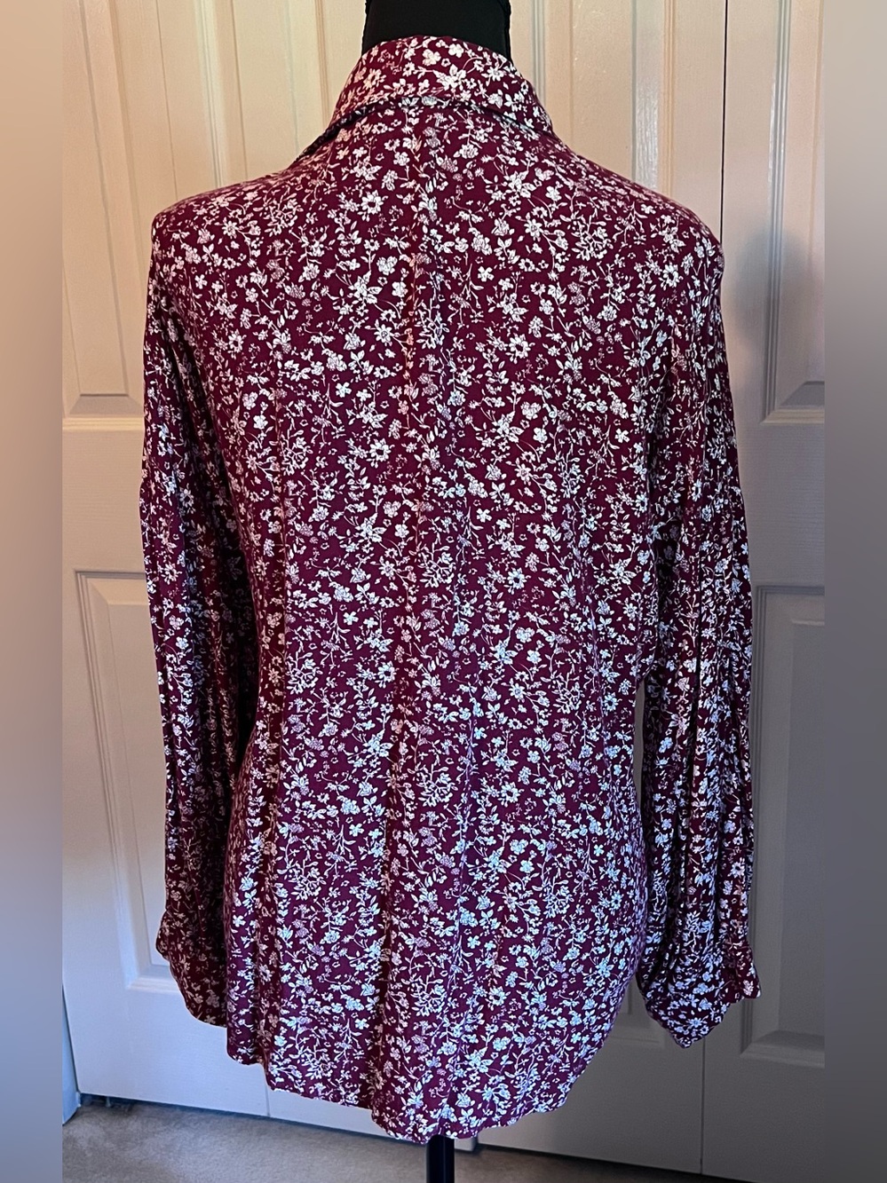 JODIFL Floral Tie-Front Button Down Shirt Size Large Romantic Boho Cottagecore - Picture 7 of 12